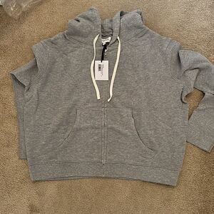 Bandier NYW Medium Grey Zip Up